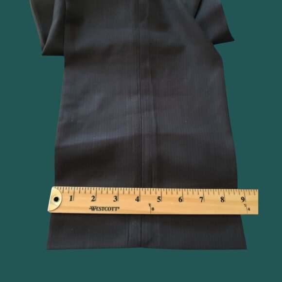 Royal Pinstripe Dress Pants Wool Blend  Formal  Mid-Rise Black Size 30/40 - Picture 9 of 16